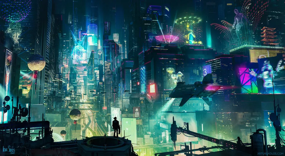 a cyberpunk city